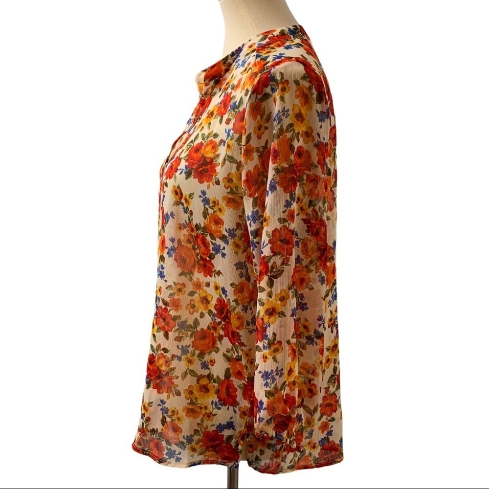 Alice Blue Stitch Fix Floral Lightweight Popover - Picture 4 of 9